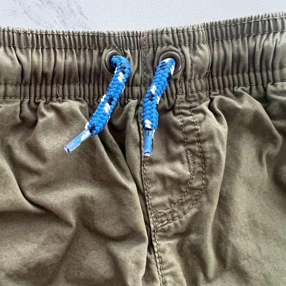 3/$10 Carter's Olive Joggers with Blue Drawstring - Picture 2 of 4